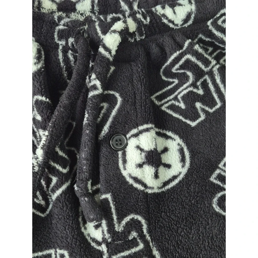 Star Wars Mens Imperial Galactic Empire Fleece Pajama Pants Black White Lounge